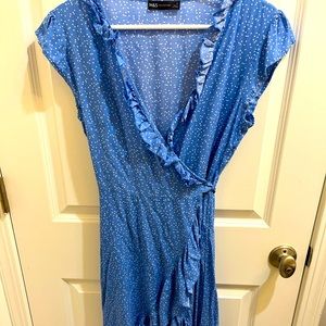 M&S Blue Polka-Dot Coverup Dress
